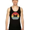 Peeking Black Cat Vintage Logo Tank Top