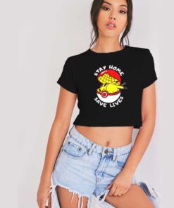 Pokemon Pikachu Stay Home Save Lives Crop Top Shirt