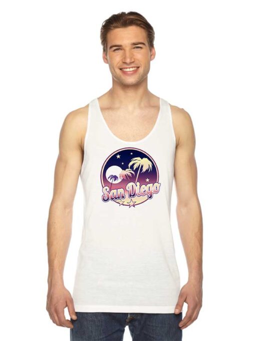 San Diego California Night Retro Tank Top