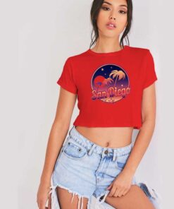 San Diego California Night Retro Crop Top Shirt