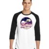 San Diego California Night Retro Raglan Tee