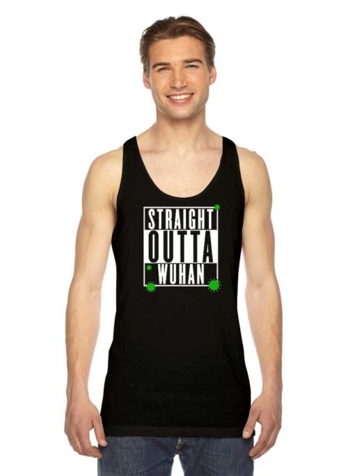 Straight Outta Wuhan Coronavirus Logo Tank Top