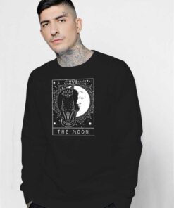 Tarot Card Crescent Moon And Cat Sweatshirt