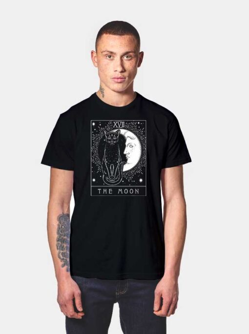 Tarot Card Crescent Moon And Cat T Shirt