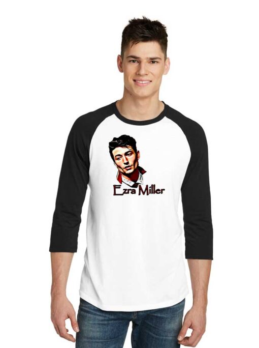 The Flash Ezra Miller Face Painting Raglan Tee