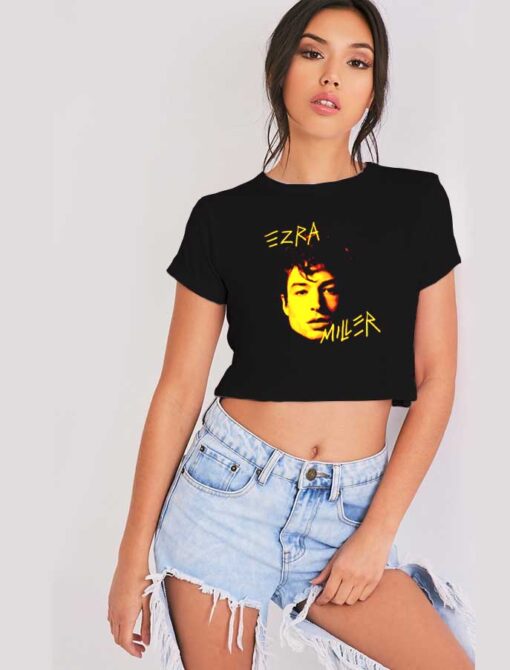 The Flash Ezra Miller Face Photo Vintage Crop Top Shirt