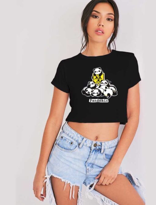 The Panda Pandemic Art Crop Top Shirt