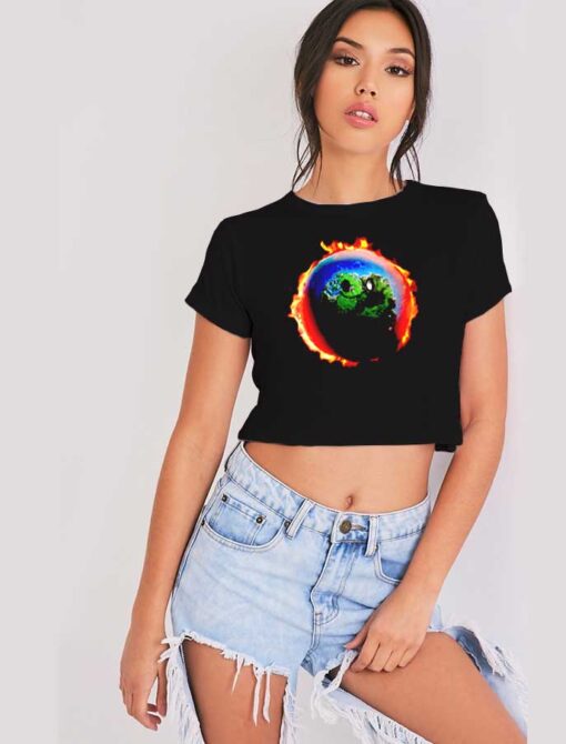 The Scotts Smiling Burning Earth Travis Scott Crop Top Shirt