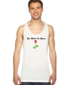 The World Is Yours Red Rose Flower Tank Top