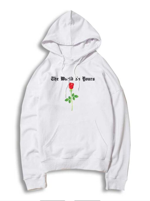 The World Is Yours Red Rose Flower Hoodie