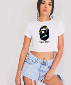 Travis Scott Astro Space Jack Bape Ape Head Crop Top Shirt