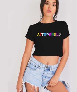 Travis Scott Astroworld Colorful Logo Crop Top Shirt