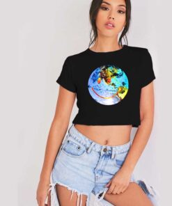 Travis Scott Astroworld Earth Globe Smiley Crop Top Shirt