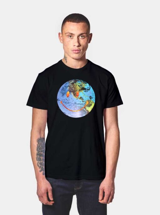 Travis Scott Astroworld Earth Globe Smiley T Shirt