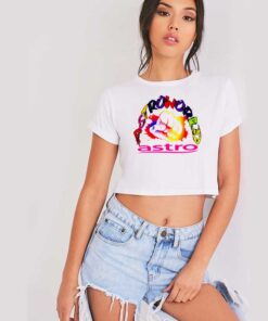 Travis Scott Astroworld Rainbow Logo Crop Top Shirt