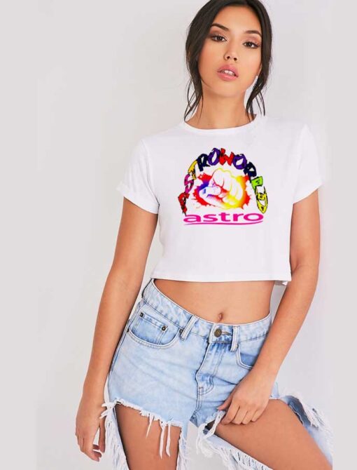 Travis Scott Astroworld Rainbow Logo Crop Top Shirt