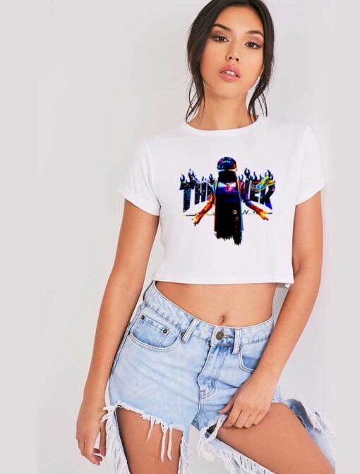 Travis Scott Fortnite Astronomical Space Thrasher Logo Crop Top Shirt