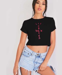 Travis Scott Jack Cactus Quote Logo Crop Top Shirt