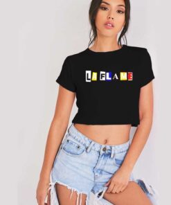 Travis Scott La Flame Words Block Crop Top Shirt