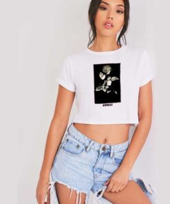 Vintage Rose Amour Flower Logo Crop Top Shirt