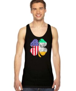 Vintage St Patrick’s Day Irish American Flag Tank Top