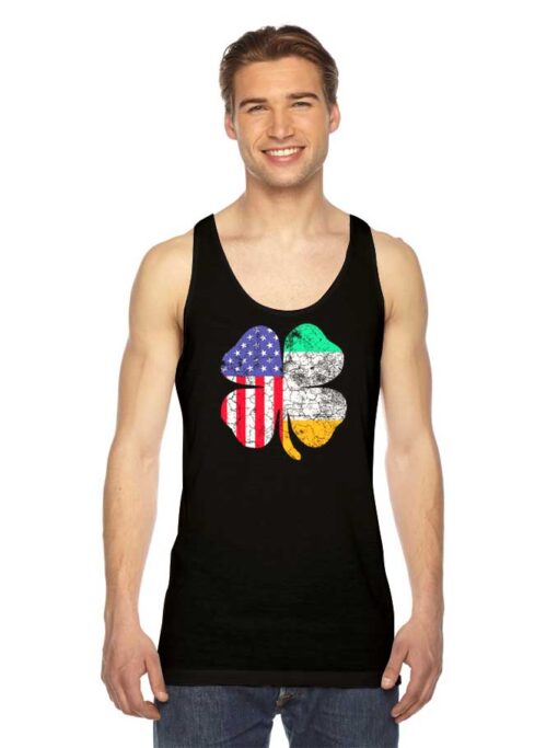 Vintage St Patrick’s Day Irish American Flag Tank Top