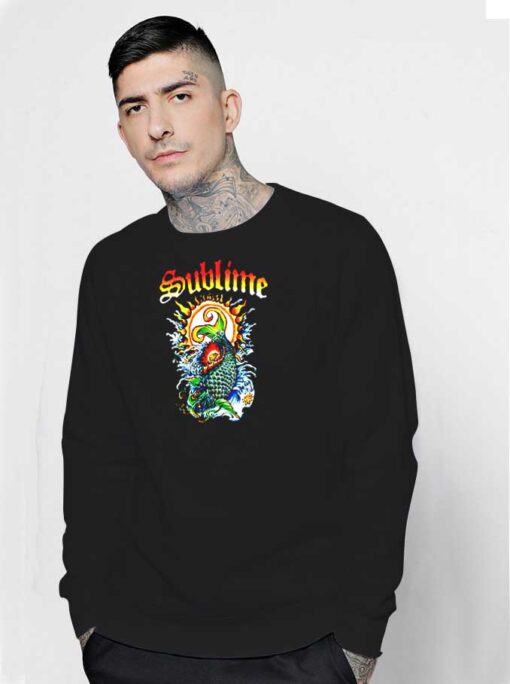 Vintage Sublime Koi Fish Aesthetic Logo Sweatshirt