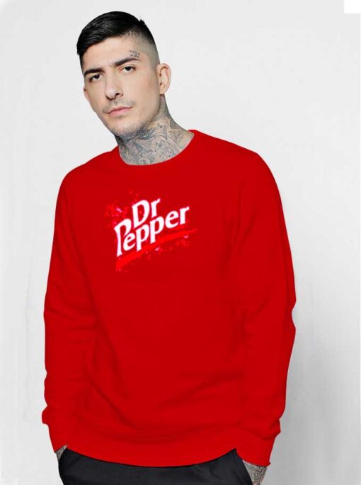 Vintage Thermal Splatter Dr Pepper Logo Sweatshirt