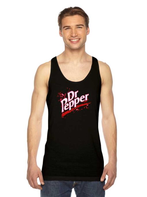 Vintage Thermal Splatter Dr Pepper Logo Tank Top