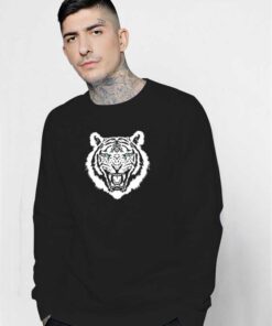 White Tiger Striped Animal Art Sweatshirt