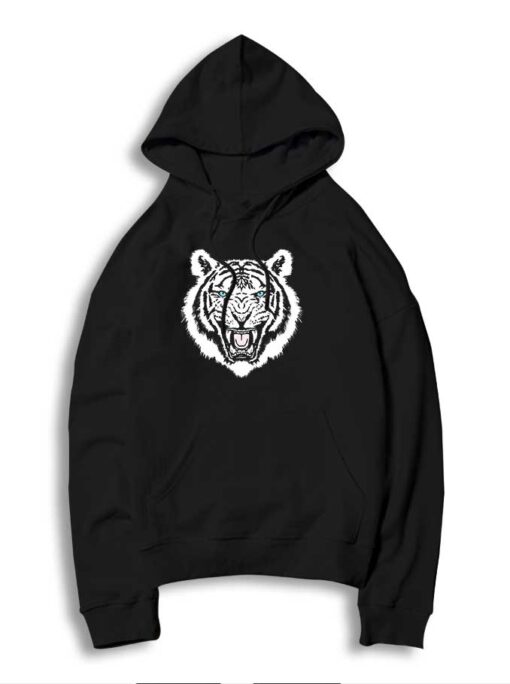 White Tiger Striped Animal Art Hoodie