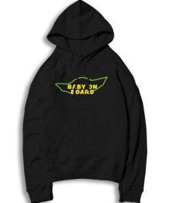 Baby On Board Baby Yoda Head Logo Hoodie