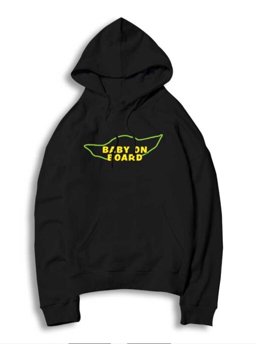 Baby On Board Baby Yoda Head Logo Hoodie