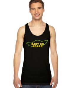 Baby On Board Baby Yoda Head Logo Tank Top