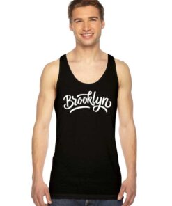 Brooklyn Word Typography Jersey Logo Tank Top