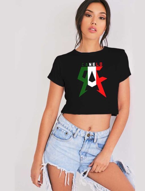 Canelo Alvarez Team Canelo Italian Flag Pattern Crop Top Shirt