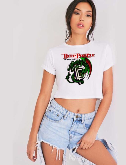 Deep Purple The Battle Rages On Dragon Logo Crop Top Shirt