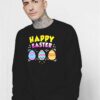 Happy Easter Day Colorful Egg Hunting Logo Sweatshirt