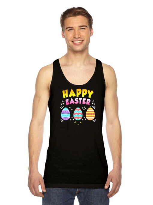 Happy Easter Day Colorful Egg Hunting Logo Tank Top