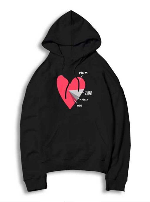 Heart Percentage Mom Video Games Pizza Wifi Hoodie