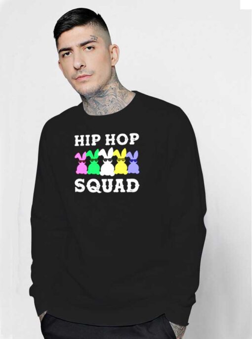 Hip Hop Colorul Bunny Squad Easter Sweatshirt