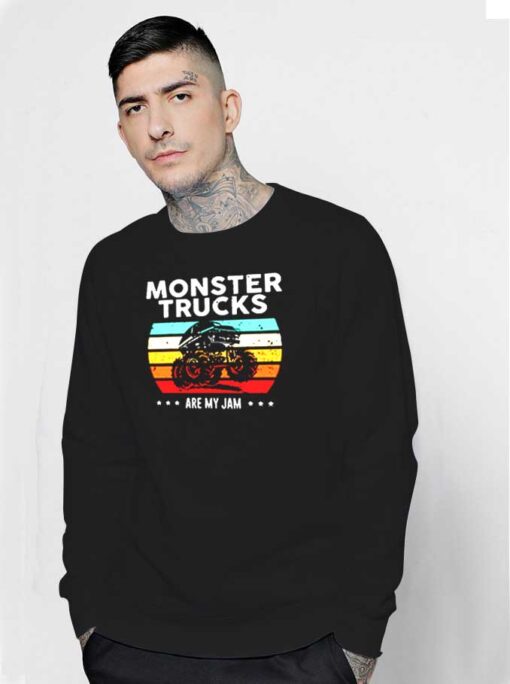 Monster Trucks Are My Jam Vintage Logo Sweatshirt