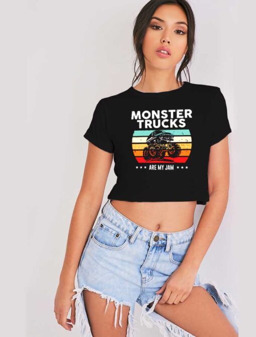 Monster Trucks Are My Jam Vintage Logo Crop Top Shirt