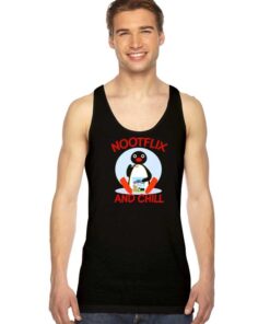 Nootflix And Chill Penguin Netflix Logo Tank Top