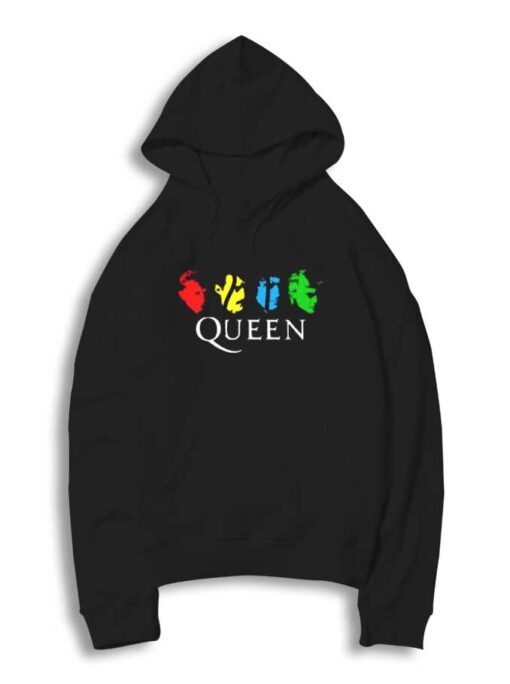 Queen Band Colorful Member Face Logo Hoodie