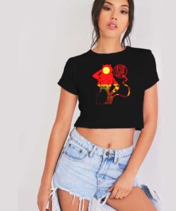 Queens Of The Stone Age Sunset Devil Girl Crop Top Shirt