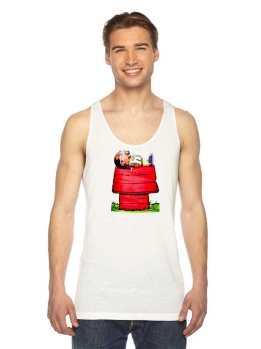 Snoop Dogg Lying Smoking Red House Tank Top