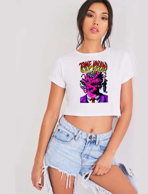 Tame Impala Creepy Pink Alien Head Crop Top Shirt