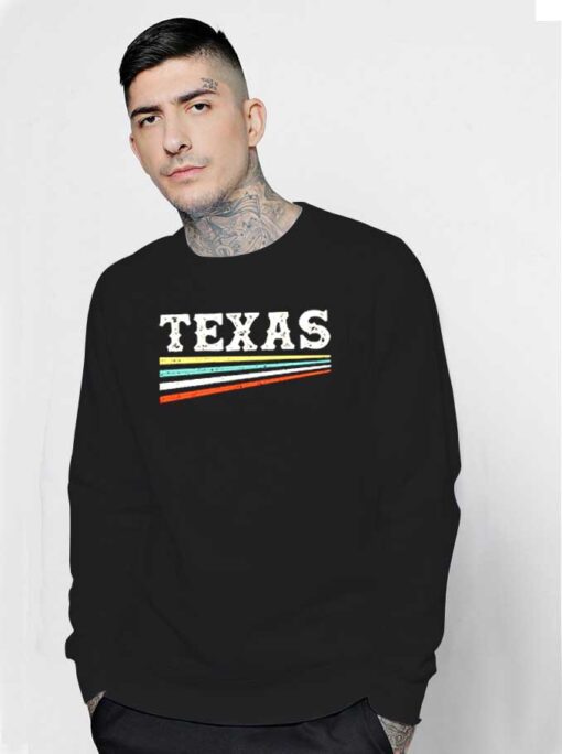 Texas Rainbow Stripes Logo Vintage Sweatshirt