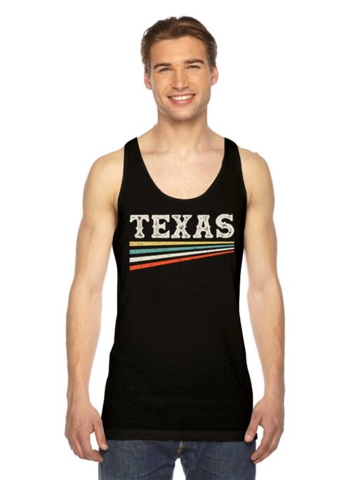 Texas Rainbow Stripes Logo Vintage Tank Top